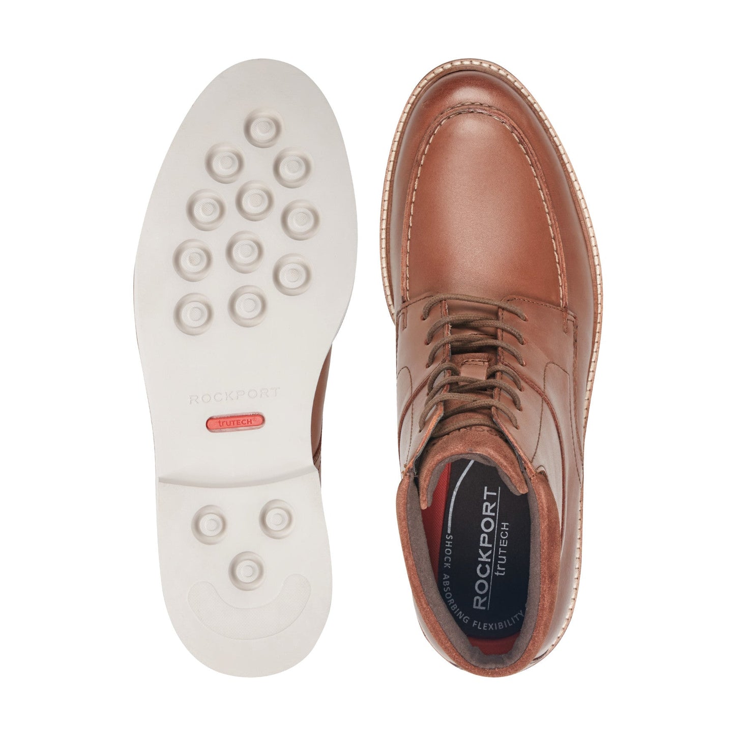 Rockport Macklin Moc Toe Lace-Up Leather Boots