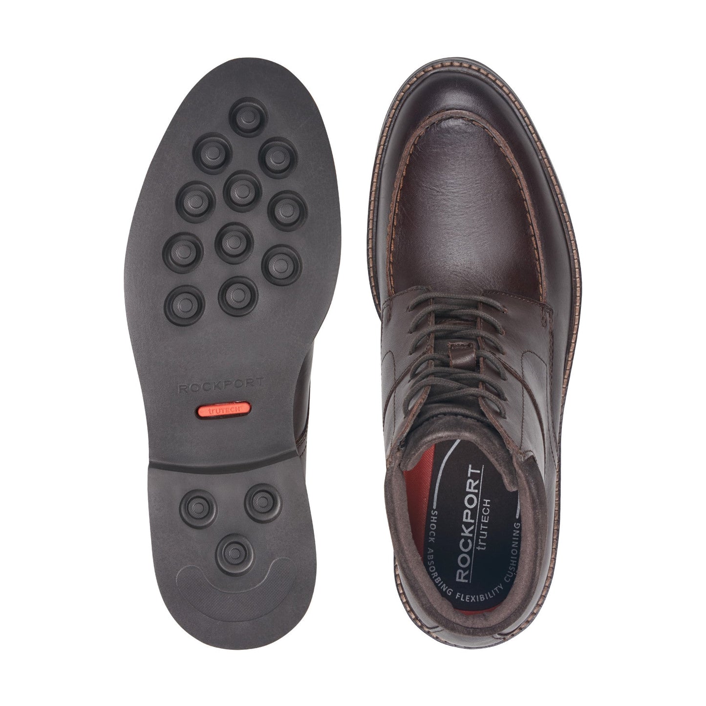 Rockport Macklin Moc Toe Lace-Up Leather Boots