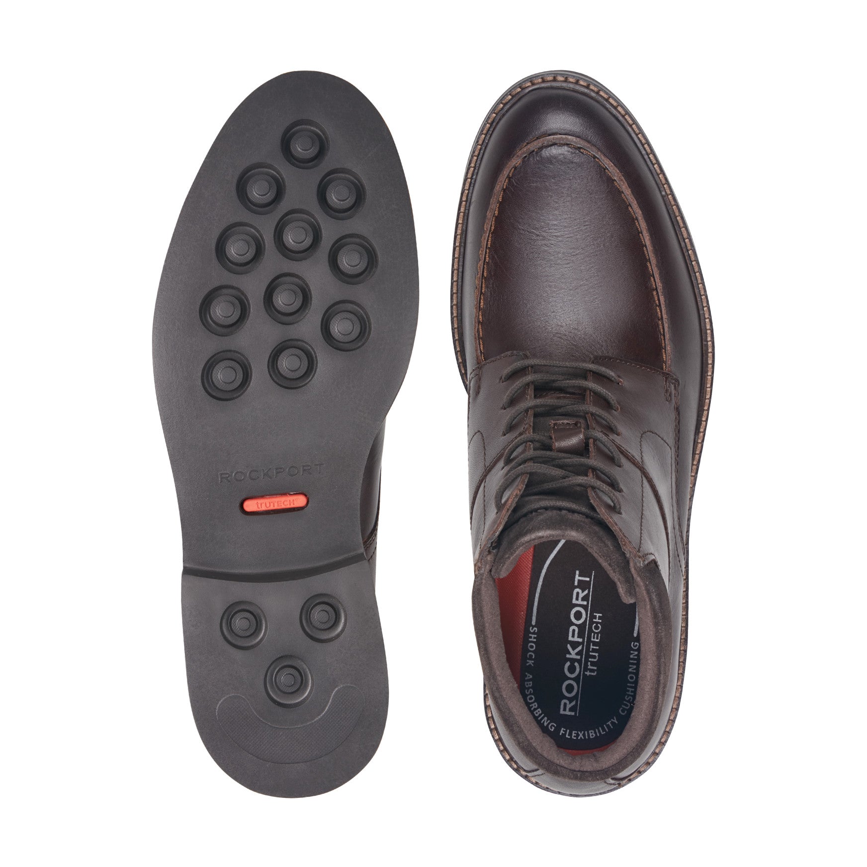 Rockport Macklin Moc Toe Lace-Up Leather Boots