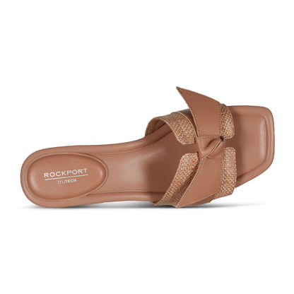 Rockport Carsie Block Heel Square Toe Slip-on Sandals