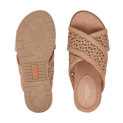 Rockport Zora Open Toe Slip-on Flat Casual Sandals